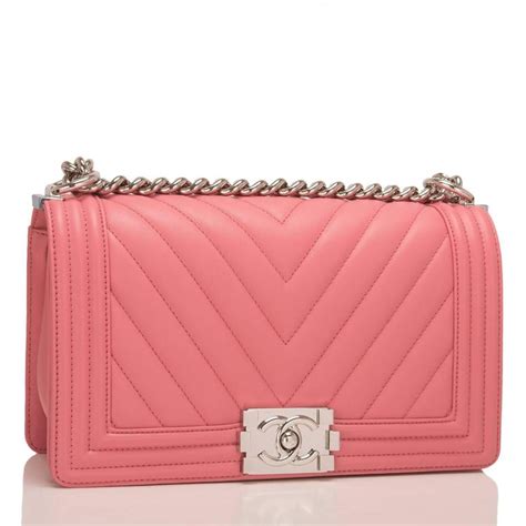 chanel pink chevron boy bag|Chanel black boyfriend bag.